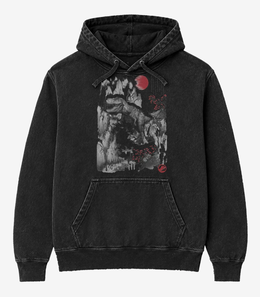 Poleron Canguro Acid Wash Negro de T-Rex en Japón
