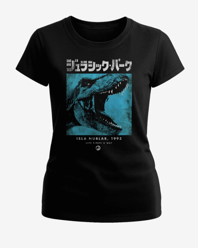 Polera de Mujer Negro de Jurassic Park Japo