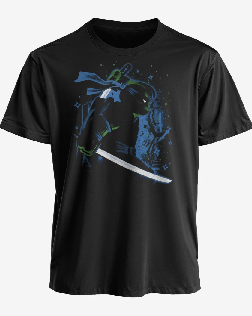 Polera premium Negro de Tortuga Leonardo