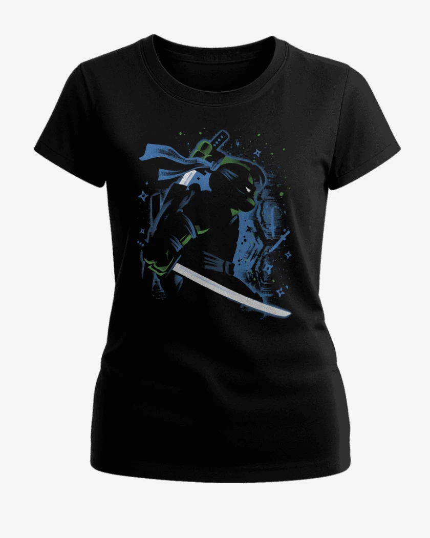 Polera de Mujer Negro de Tortuga Leonardo