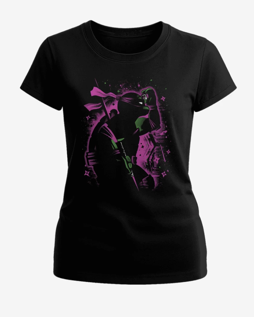 Polera de Mujer Negro de Tortuga Donatello