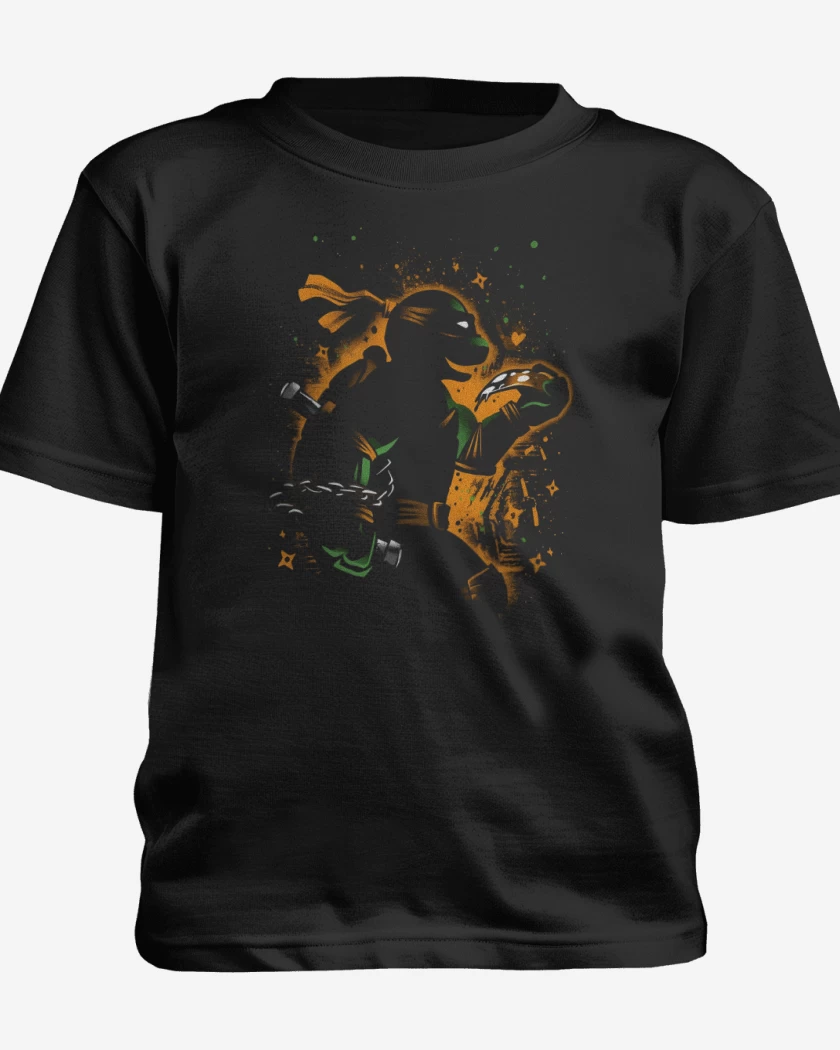 Polera de niño Negro de Tortuga Michelangelo