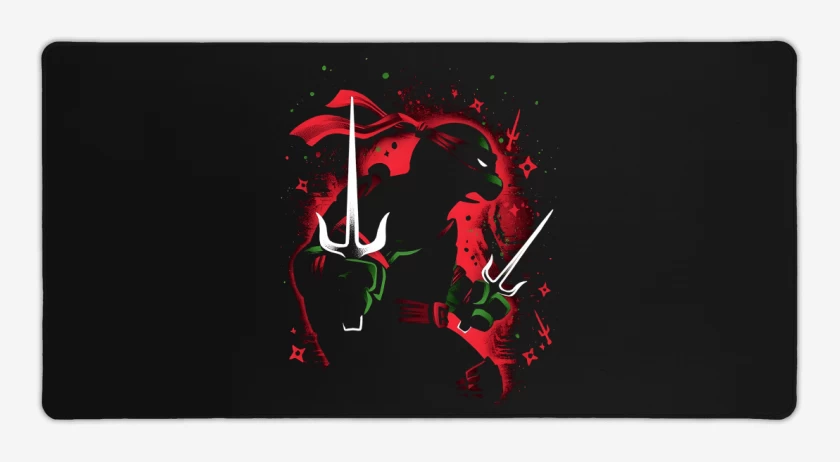 Mouse pad Gamer Negro de Tortuga Raphael