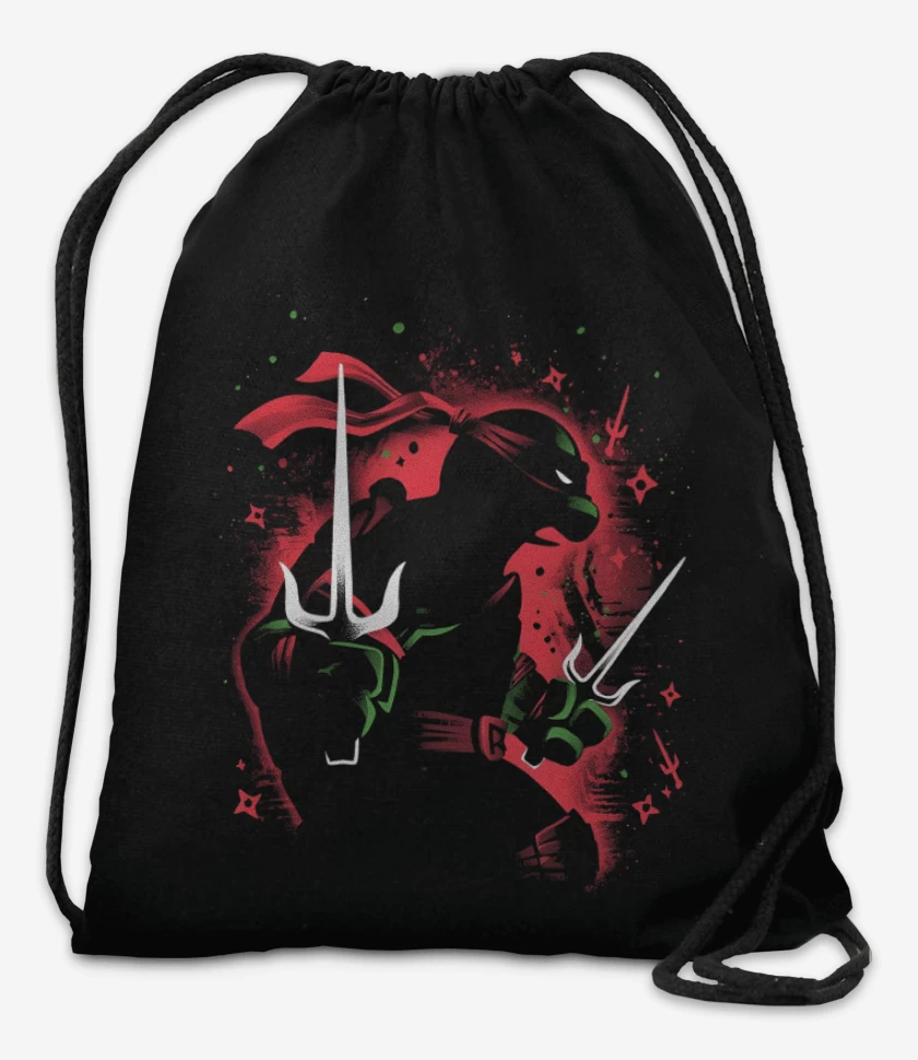Mochila Negro de Tortuga Raphael