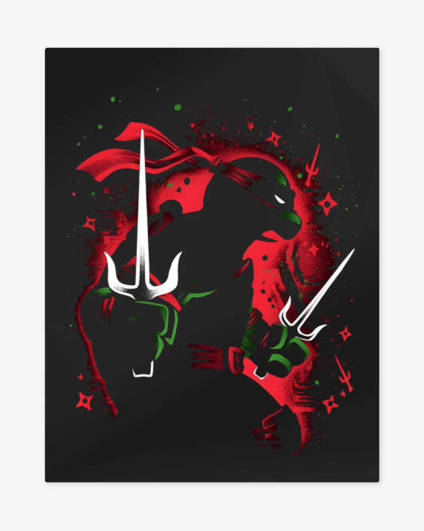 Print metalico Negro de Tortuga Raphael