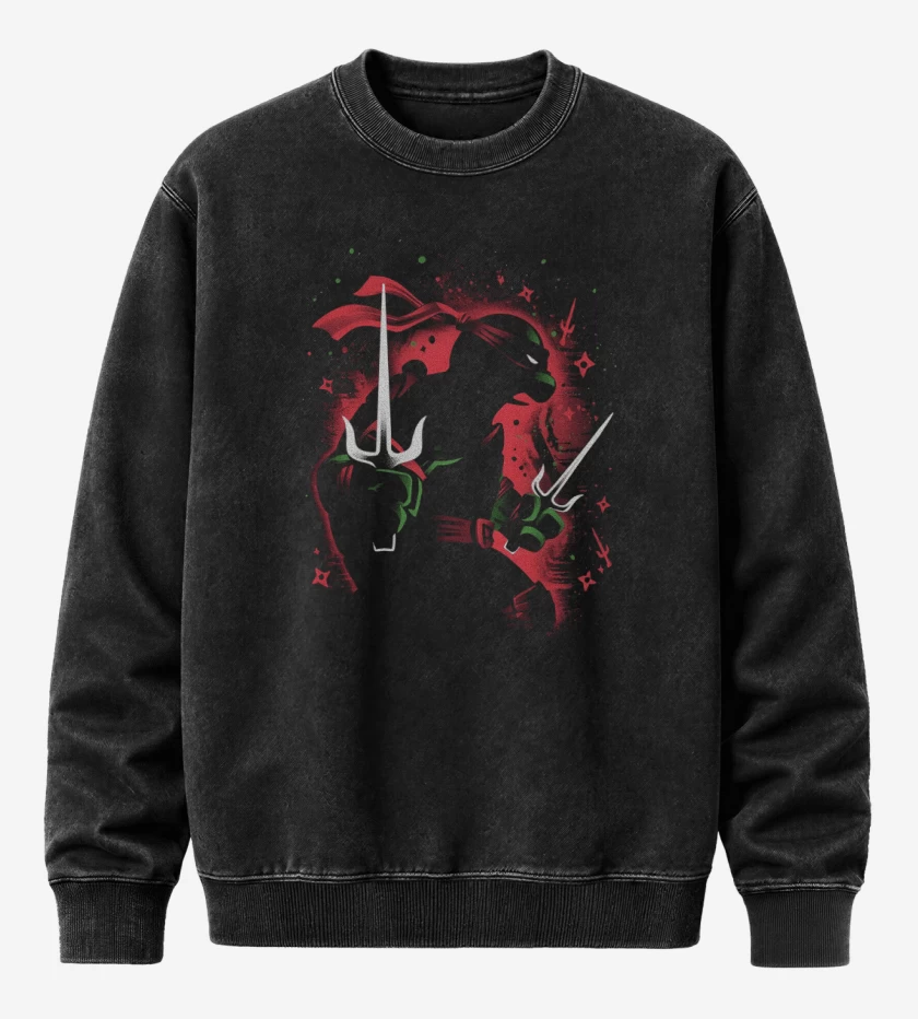 Poleron Polo Acid Wash Negro de Tortuga Raphael