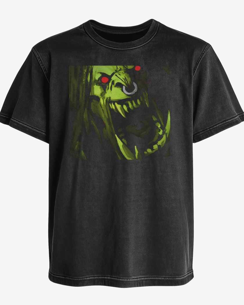 Polera desgastada Negro de Grom Hellscream