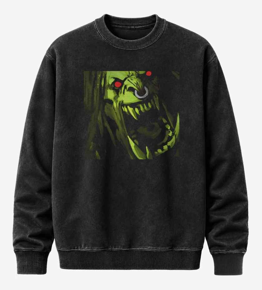 Poleron Polo Acid Wash Negro de Grom Hellscream