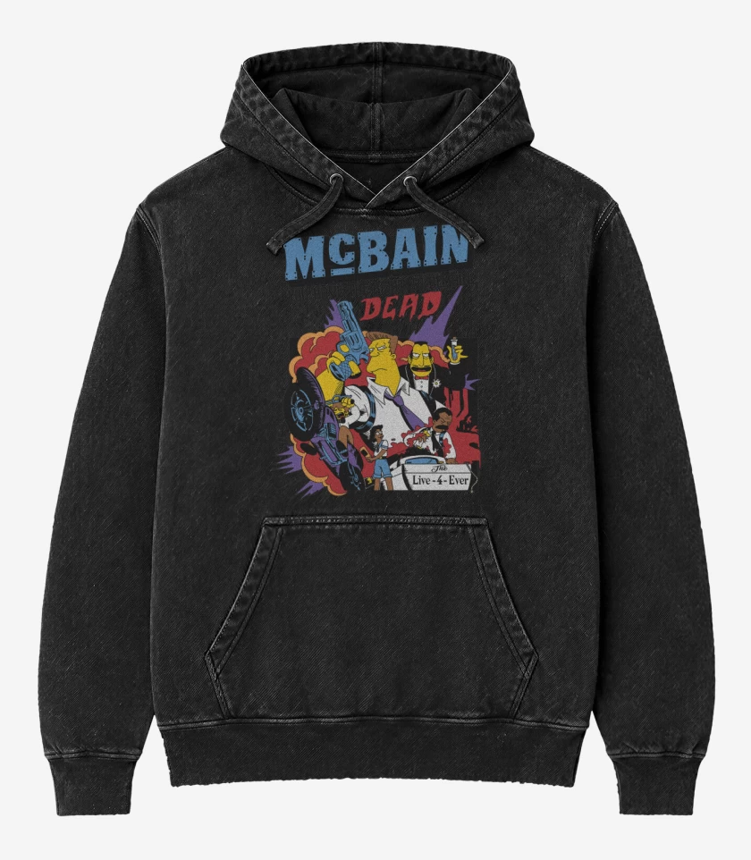 Poleron Canguro Acid Wash Negro de Mendozaaa