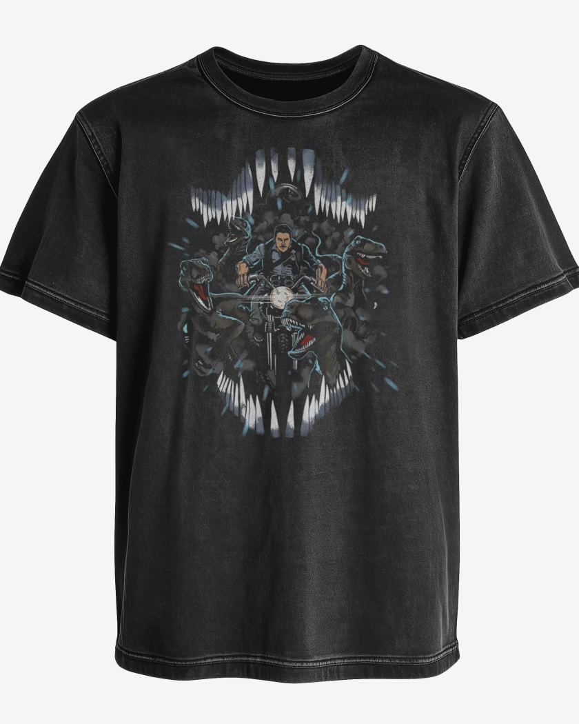 Polera desgastada Negro de Escuadrón Raptor