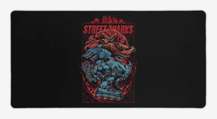 Mouse pad Gamer Negro de Street Sharks