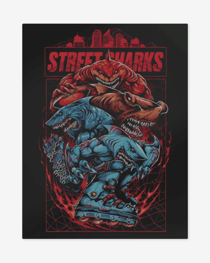 Print metalico Negro de Street Sharks