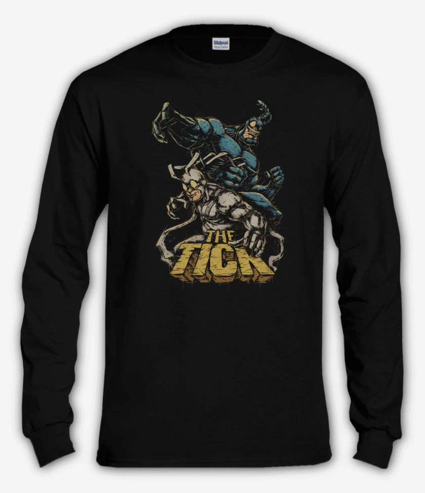 Polera manga larga Negro de Tick la garrapata