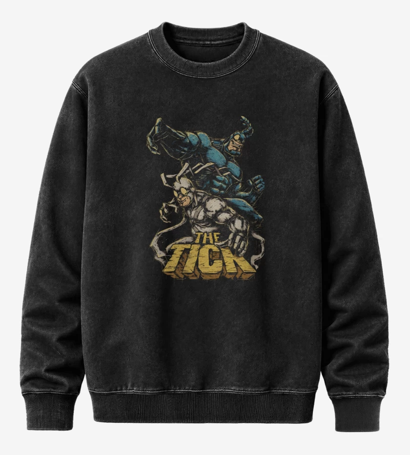Poleron Polo Acid Wash Negro de Tick la garrapata