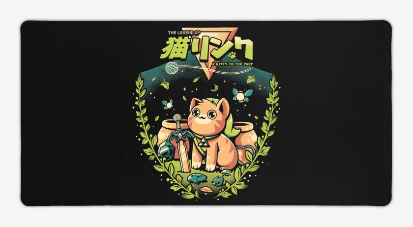 Mouse pad Gamer Negro de Un Gatito del Pasado