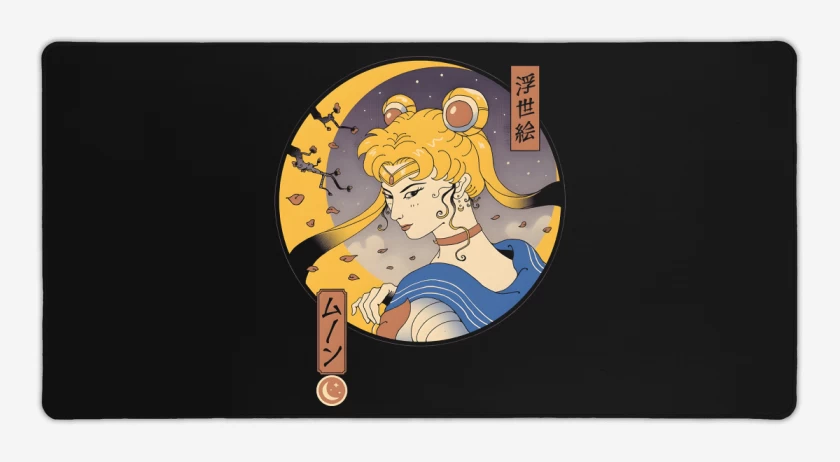Mouse pad Gamer Negro de Sailor Ukiyo-e