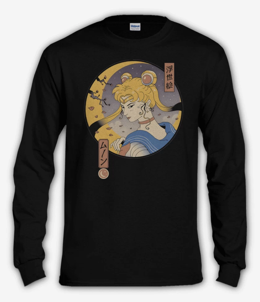 Polera manga larga Negro de Sailor Ukiyo-e