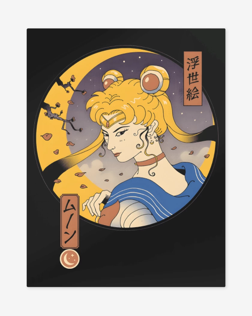 Print metalico Negro de Sailor Ukiyo-e