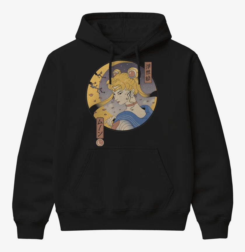 Poleron Canguro básico Negro de Sailor Ukiyo-e