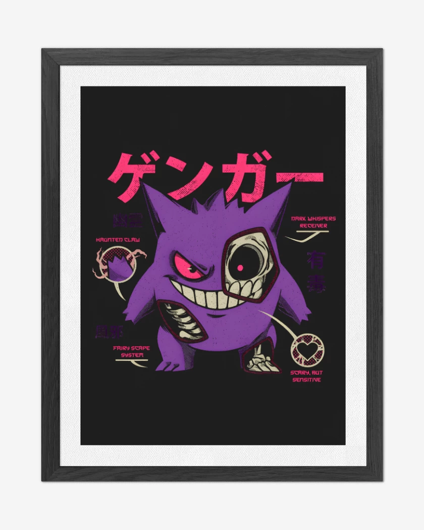 Cuadro decorativo Negro de Anatomía de un Gengar