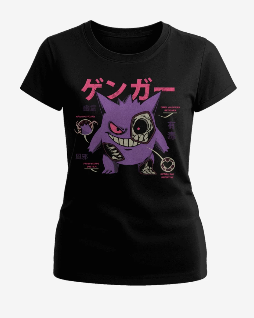Polera de Mujer Negro de Anatomía de un Gengar