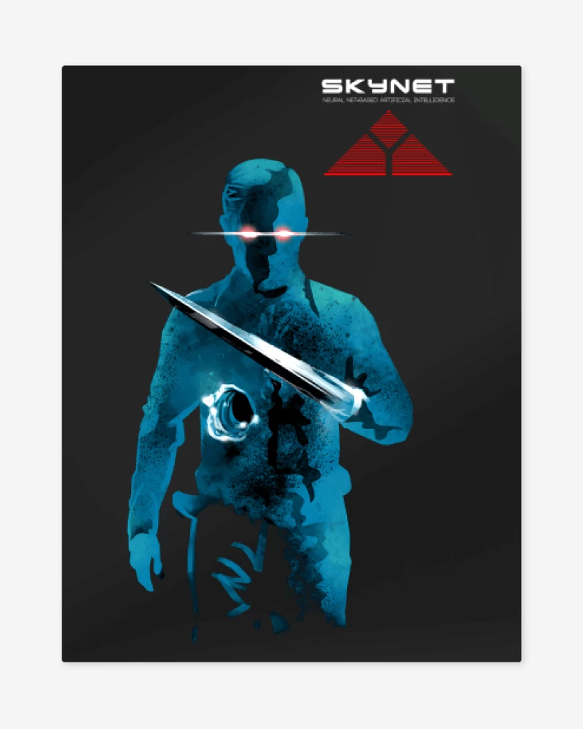Print metalico Negro de T 1000 Skynet