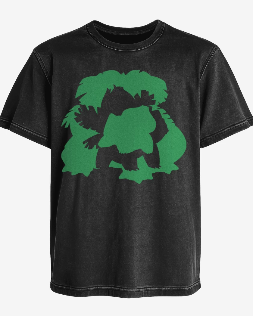Polera desgastada Negro de Bulbavolution