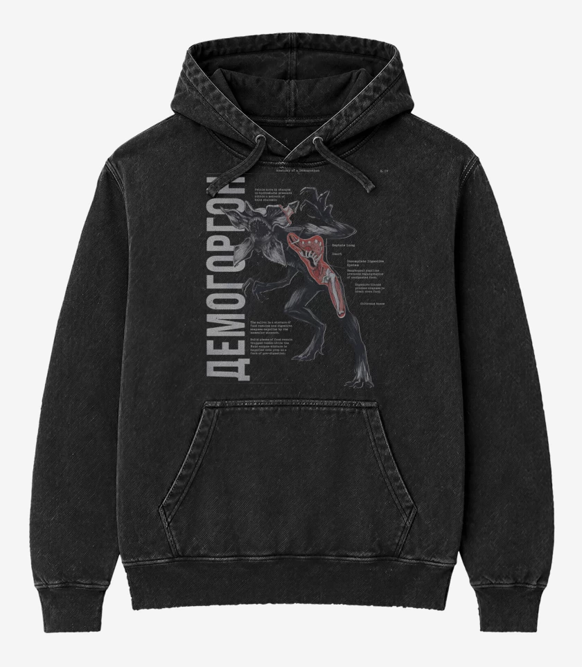 Poleron Canguro Acid Wash Anatomía del Demogorgon