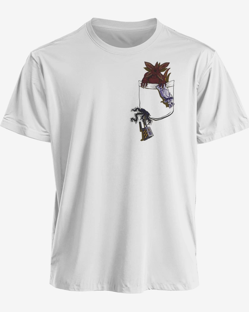 Polera premium Blanco de Demogorgon de Bolsillo
