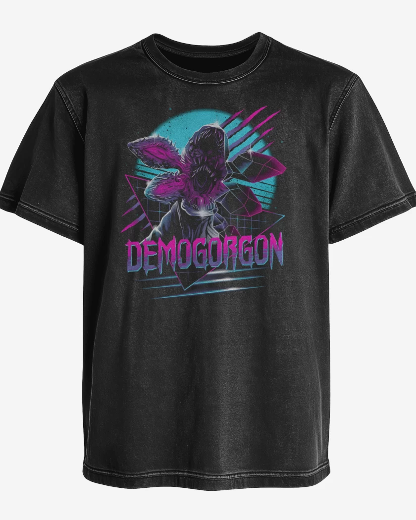 Polera desgastada Negro de Retrogorgon 