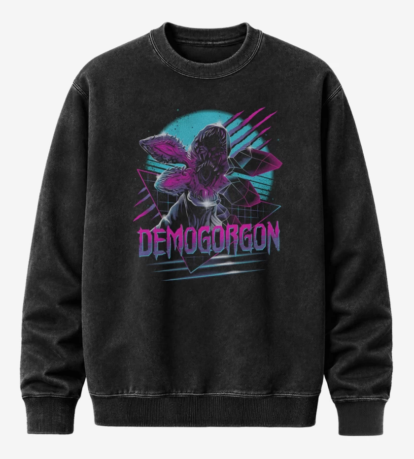 Poleron Polo Acid Wash Negro de Retrogorgon 