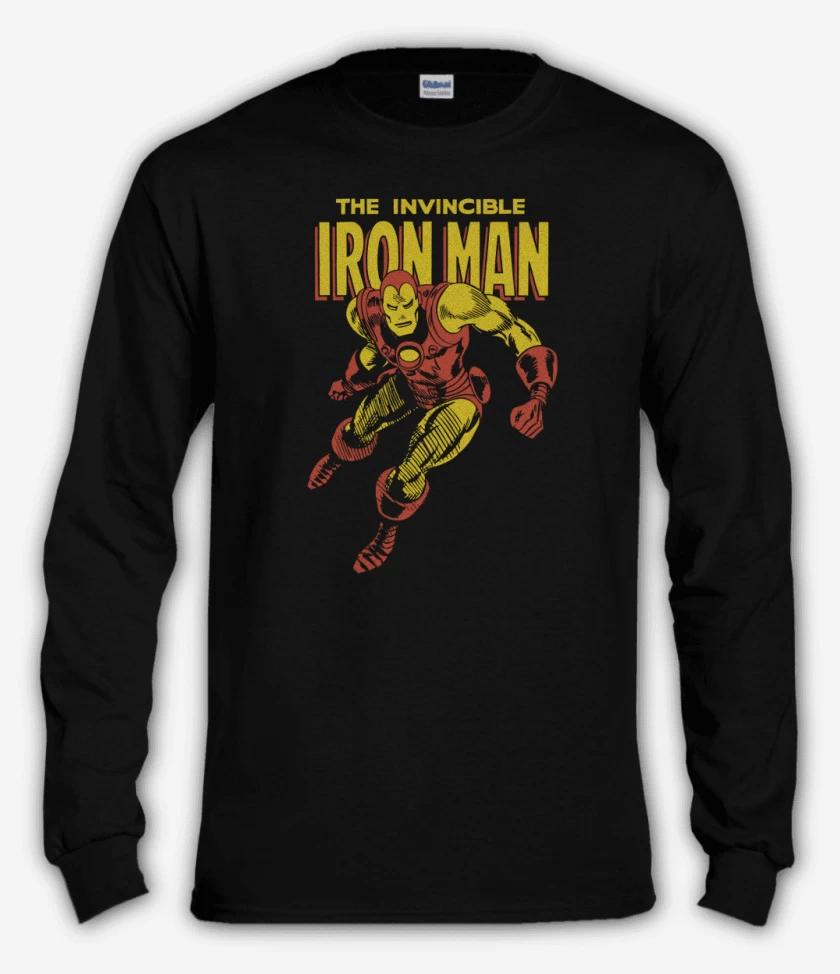 Polera manga larga Negro de El invencible hombre de hierro