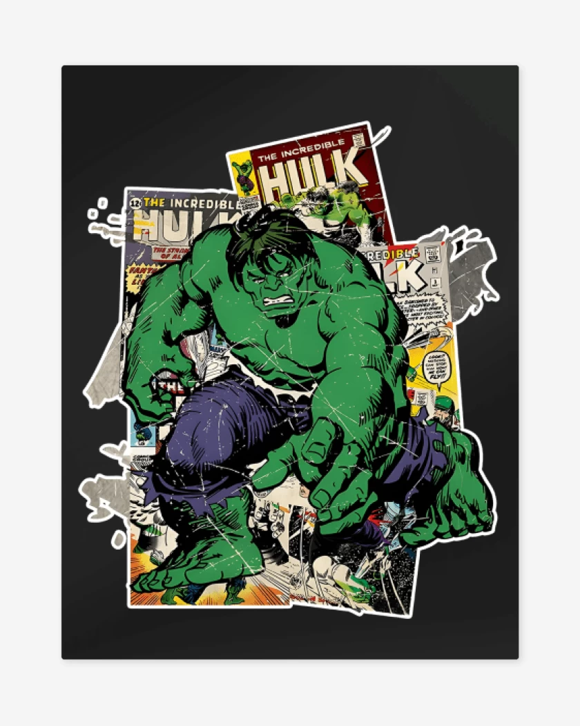 Print metalico Negro de The incredible Hulk