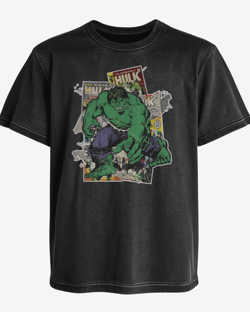 Polera desgastada Negro de The incredible Hulk