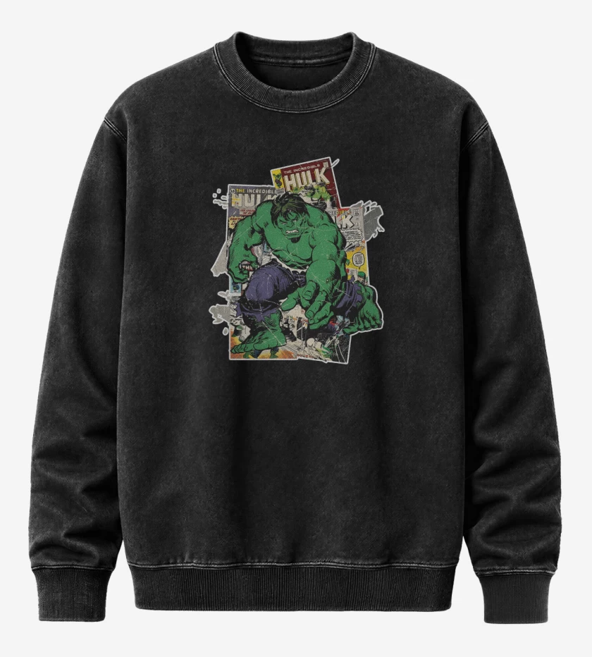 Poleron Polo Acid Wash Negro de The incredible Hulk