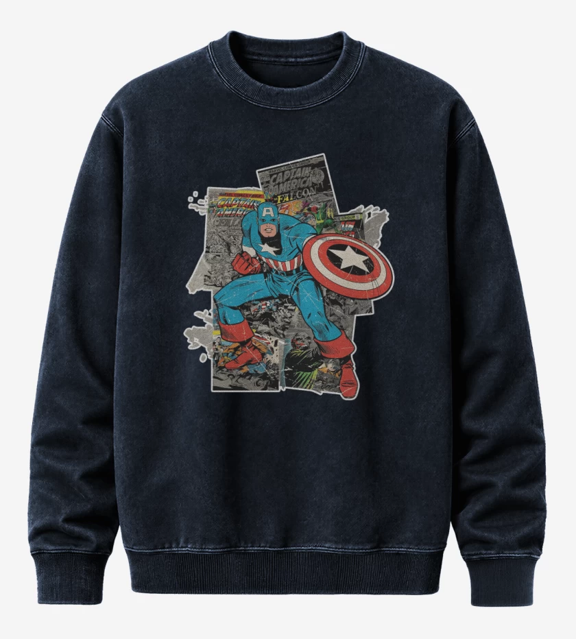 Poleron Polo Acid Wash Azul Marino de El capitan gringo