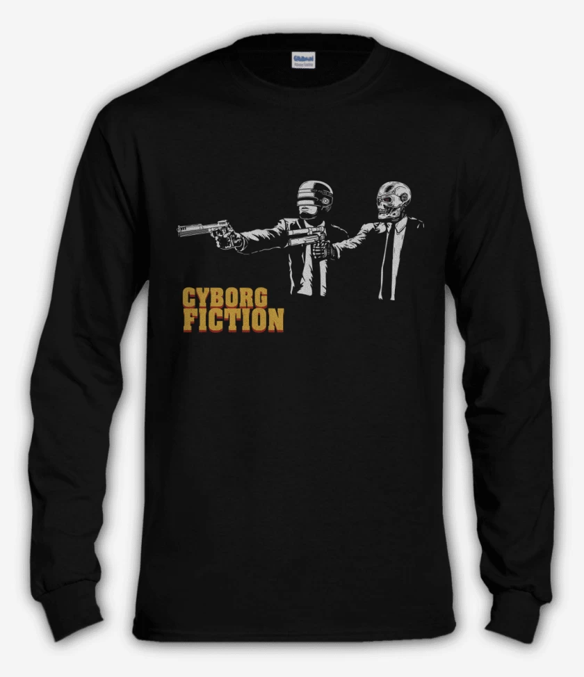 Polera manga larga Negro de Cyborg Fiction