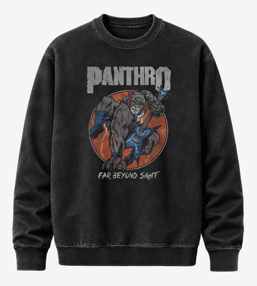 Poleron Polo Acid Wash Negro de Panthro