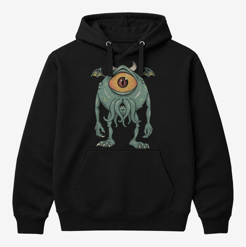 Polerón Canguro Negro de Cthuluh Inc 