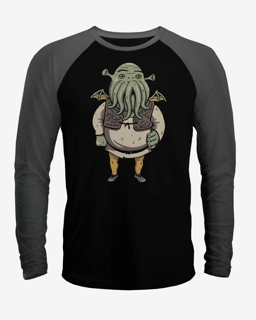 Polera Raglan Negro / Negro Heather de Shrektulhu