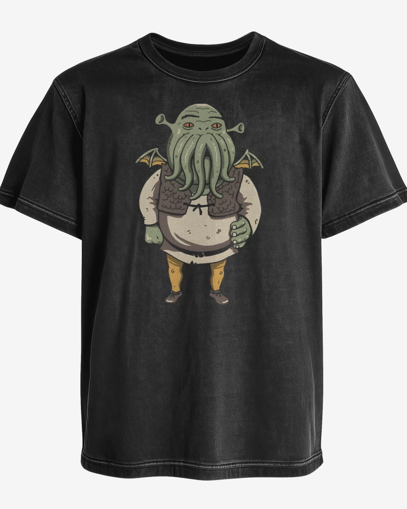 Polera desgastada Negro de Shrektulhu