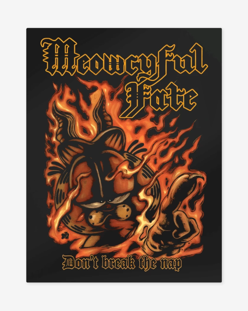 Print metalico Negro de Meowcyful Fate