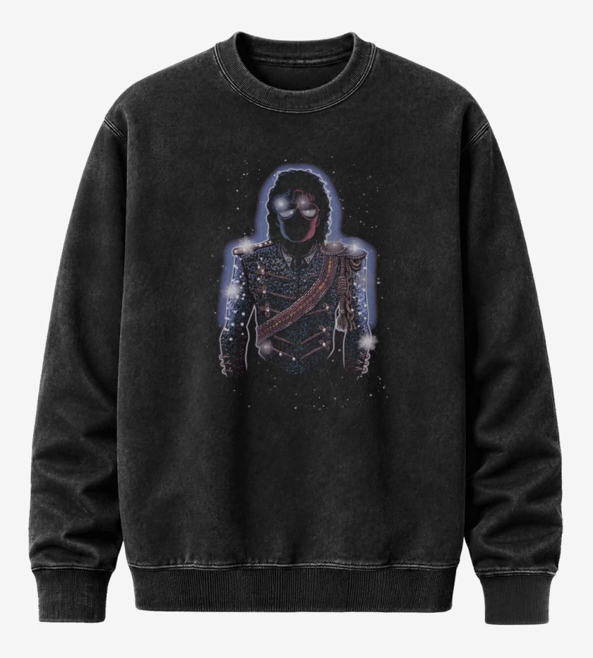 Poleron Polo Acid Wash Negro de Jackson Moonwalk