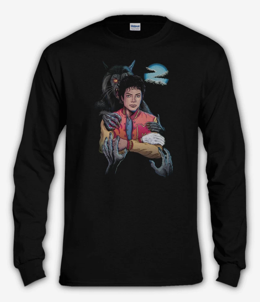 Polera manga larga Negro de Jackson Thriller