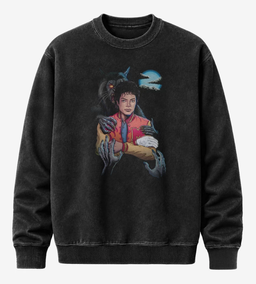 Poleron Polo Acid Wash Negro de Jackson Thriller