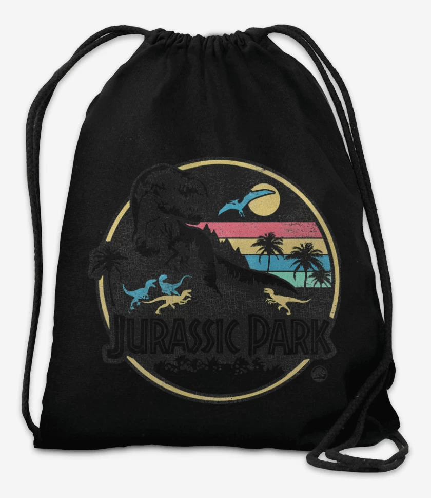 Mochila Negro de Jurassic Park Retro