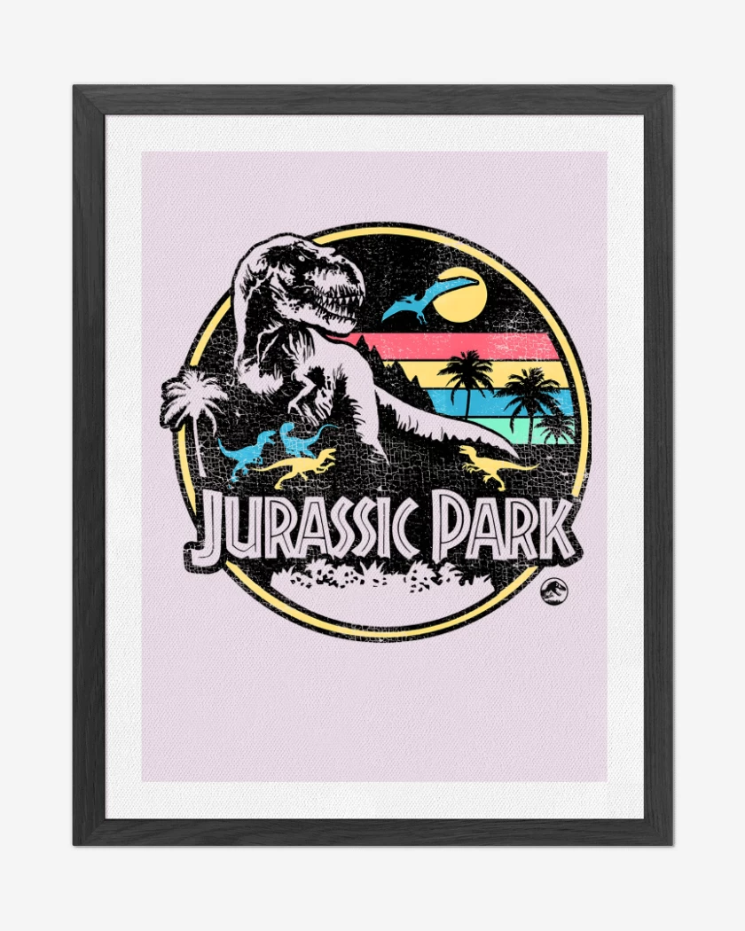 Cuadro decorativo Jurassic Park Retro
