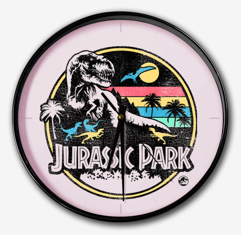 Reloj Rosa Pastel de Jurassic Park Retro