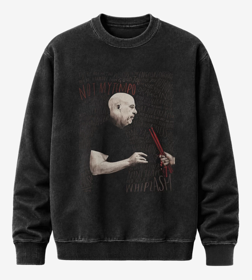 Poleron Polo Acid Wash Negro de Whiplash Terence