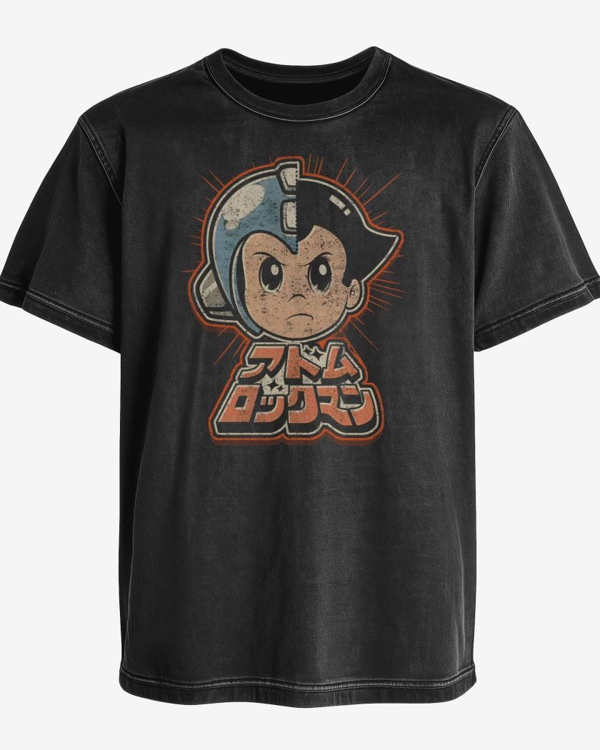 Polera desgastada Negro de Megaboy